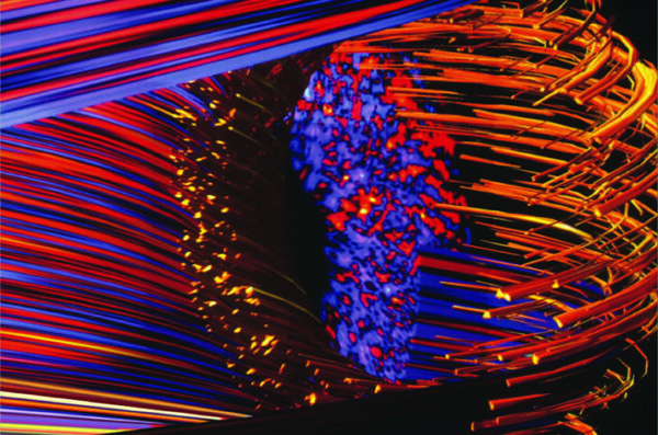 PI: William M. Tang, Princeton Plasma Physics Laboratory; Stephane Ethier, Princeton Plasma Physics Laboratory Three-dimensional structure of plasma microturbulence in a toroidal fusion device as calculated with a global gyrokinetic particle code developed at the Princeton Plasma Physics Laboratory.